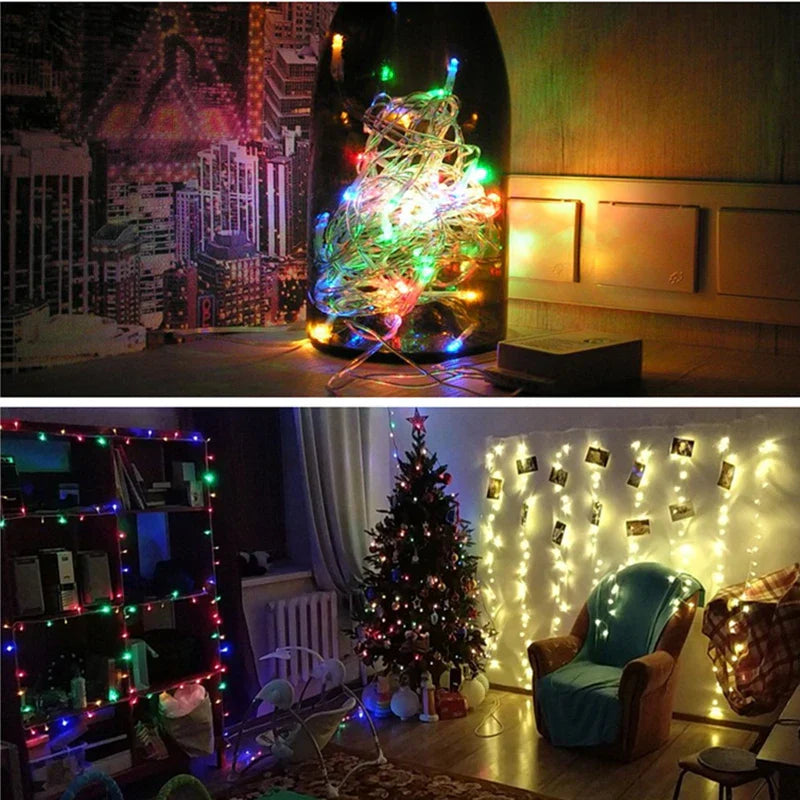 Christmas Lights 5M 10M 20M 30M 50M 100M Led String Fairy Light 8 Modes Christmas Lights For Wedding Party Holiday Lights