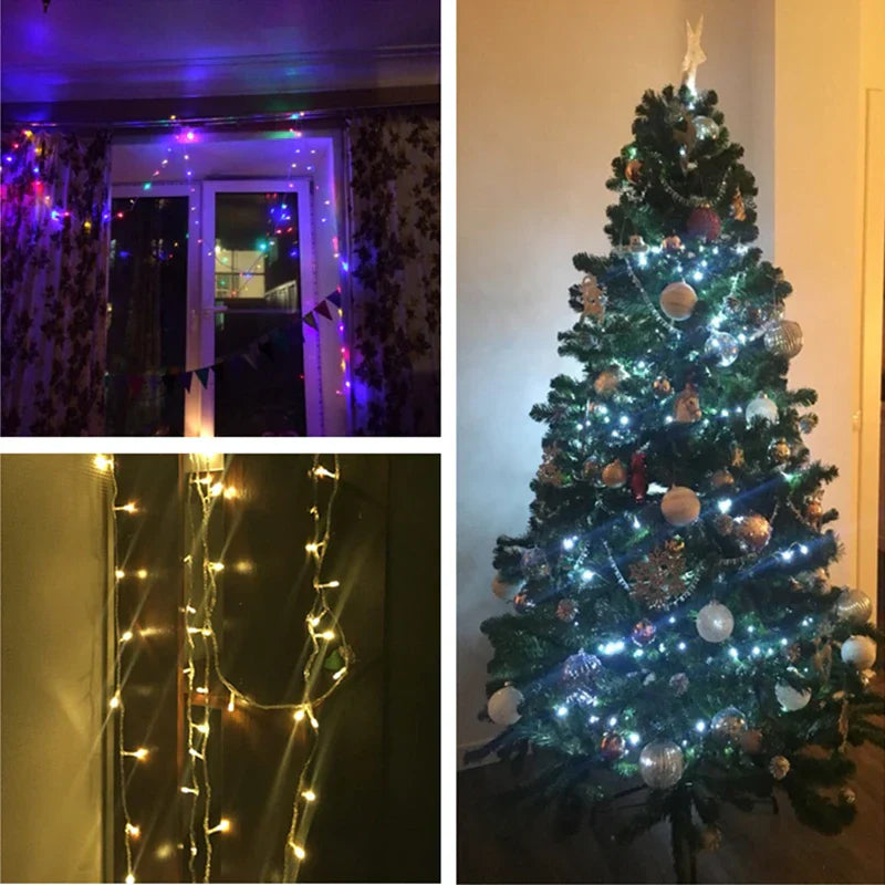 Christmas Lights 5M 10M 20M 30M 50M 100M Led String Fairy Light 8 Modes Christmas Lights For Wedding Party Holiday Lights
