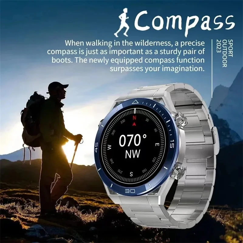 New Compass Smart Watch Men GPS Sport Track Fitness Watches Outdoor Compass Bluetooth Call HD Full Touch Screen NFC Smartwatch