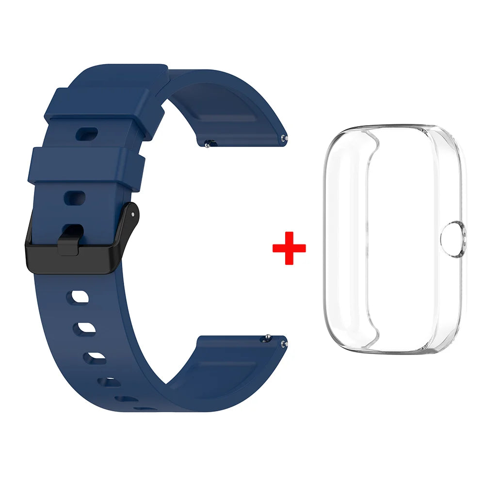 For Amazfit Bip 3 Silicone Strap+TPU Case Cover Wristband Bracelet for Huami Amazfit Bip 3 Bip3 Pro Watch Strap SmartWatch Case