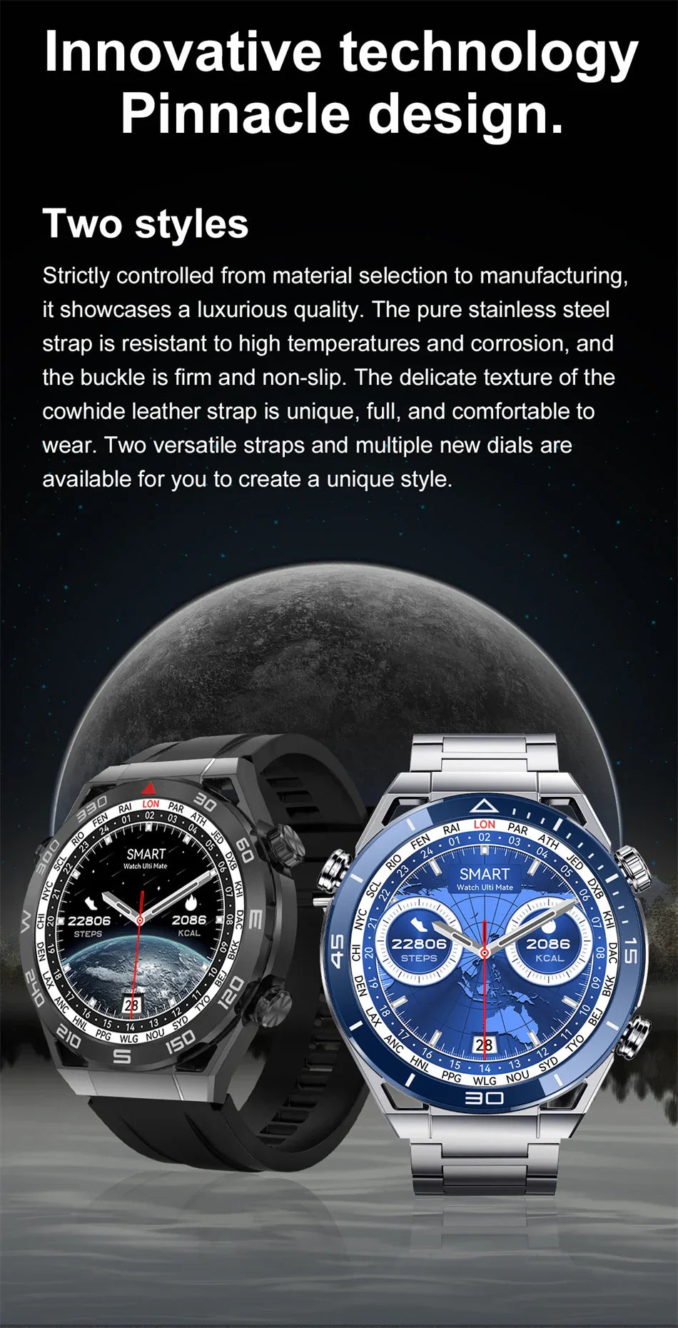 New Compass Smart Watch Men GPS Sport Track Fitness Watches Outdoor Compass Bluetooth Call HD Full Touch Screen NFC Smartwatch