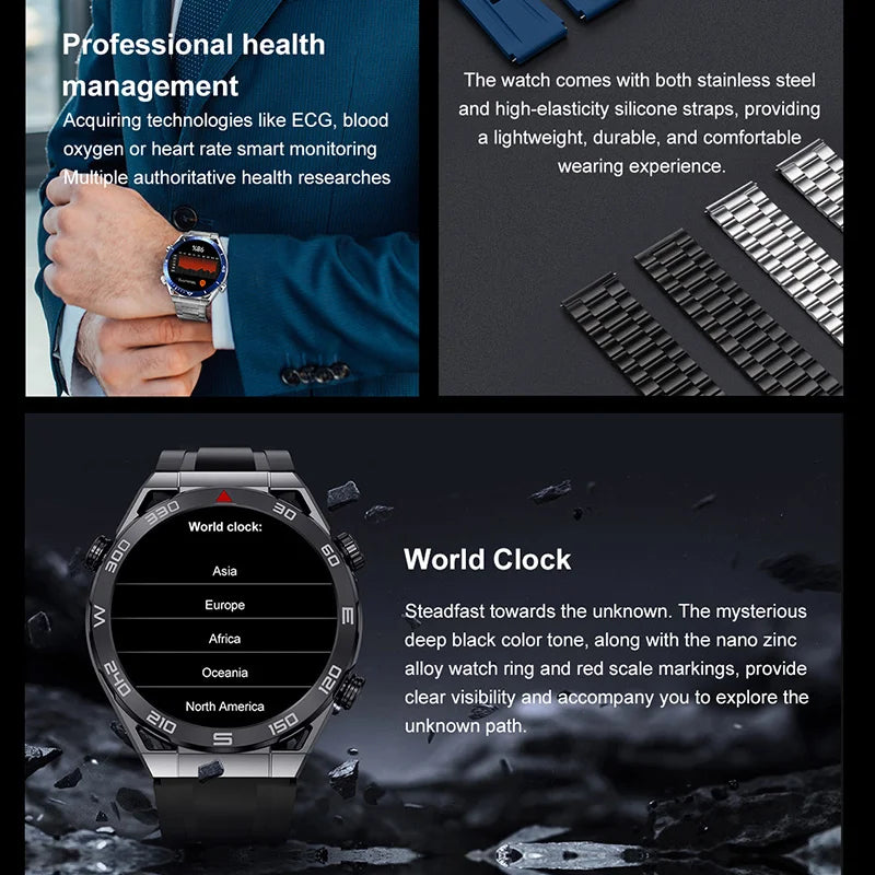 New Compass Smart Watch Men GPS Sport Track Fitness Watches Outdoor Compass Bluetooth Call HD Full Touch Screen NFC Smartwatch