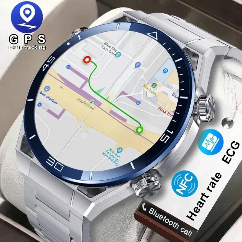 New Compass Smart Watch Men GPS Sport Track Fitness Watches Outdoor Compass Bluetooth Call HD Full Touch Screen NFC Smartwatch