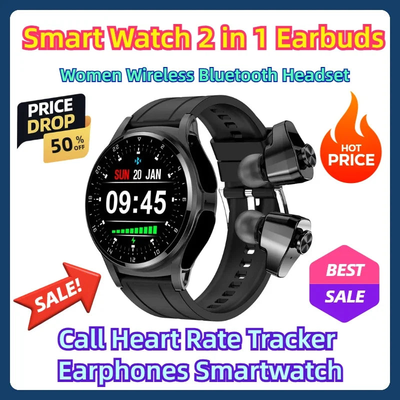 Smart Watch 2 in 1 Earbuds