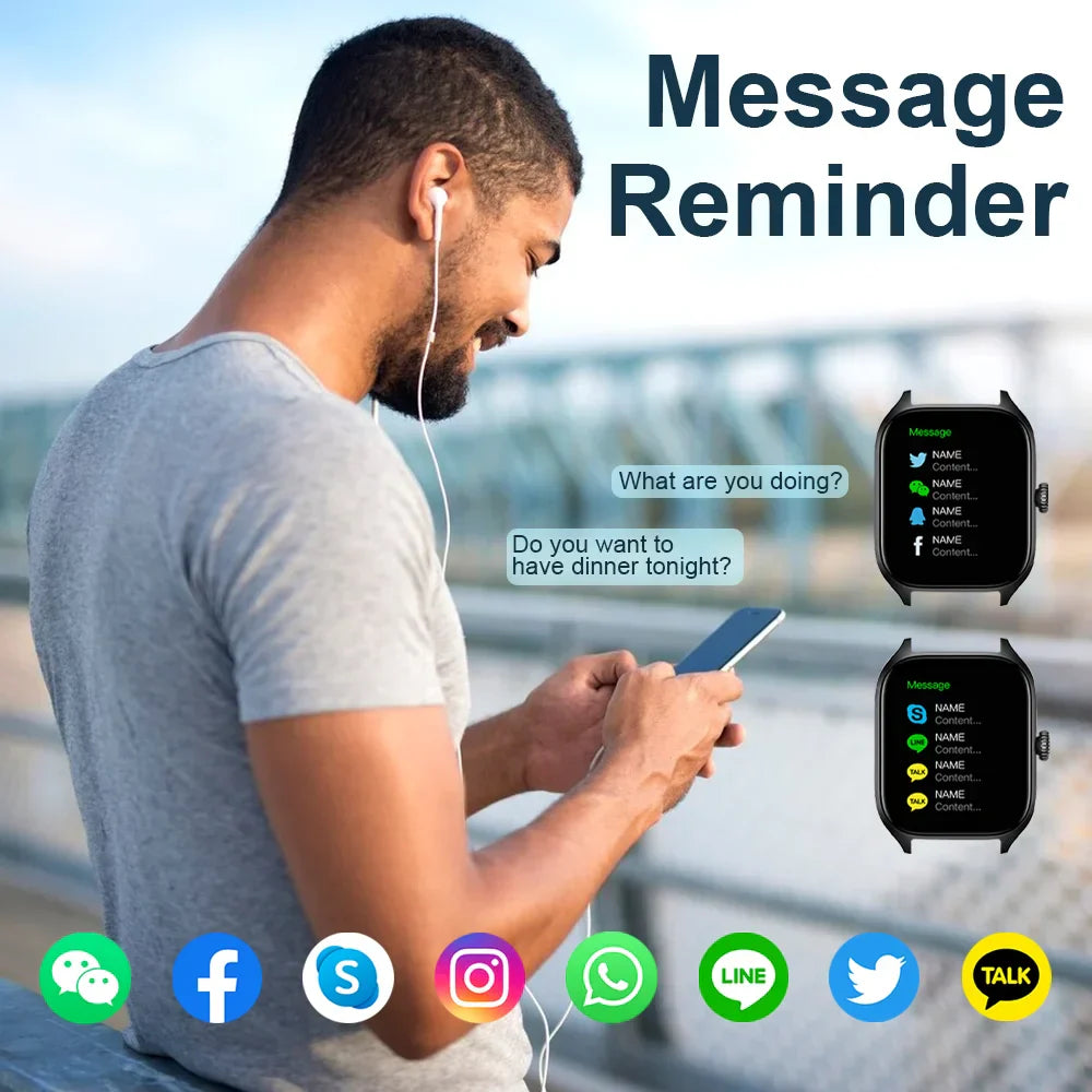 LAXASFIT H9 Smartwatch Dial to Answer Calls Calorie Tracking Heart Rate Blood Oxygen Monitoring Bluetooth Smart Watch